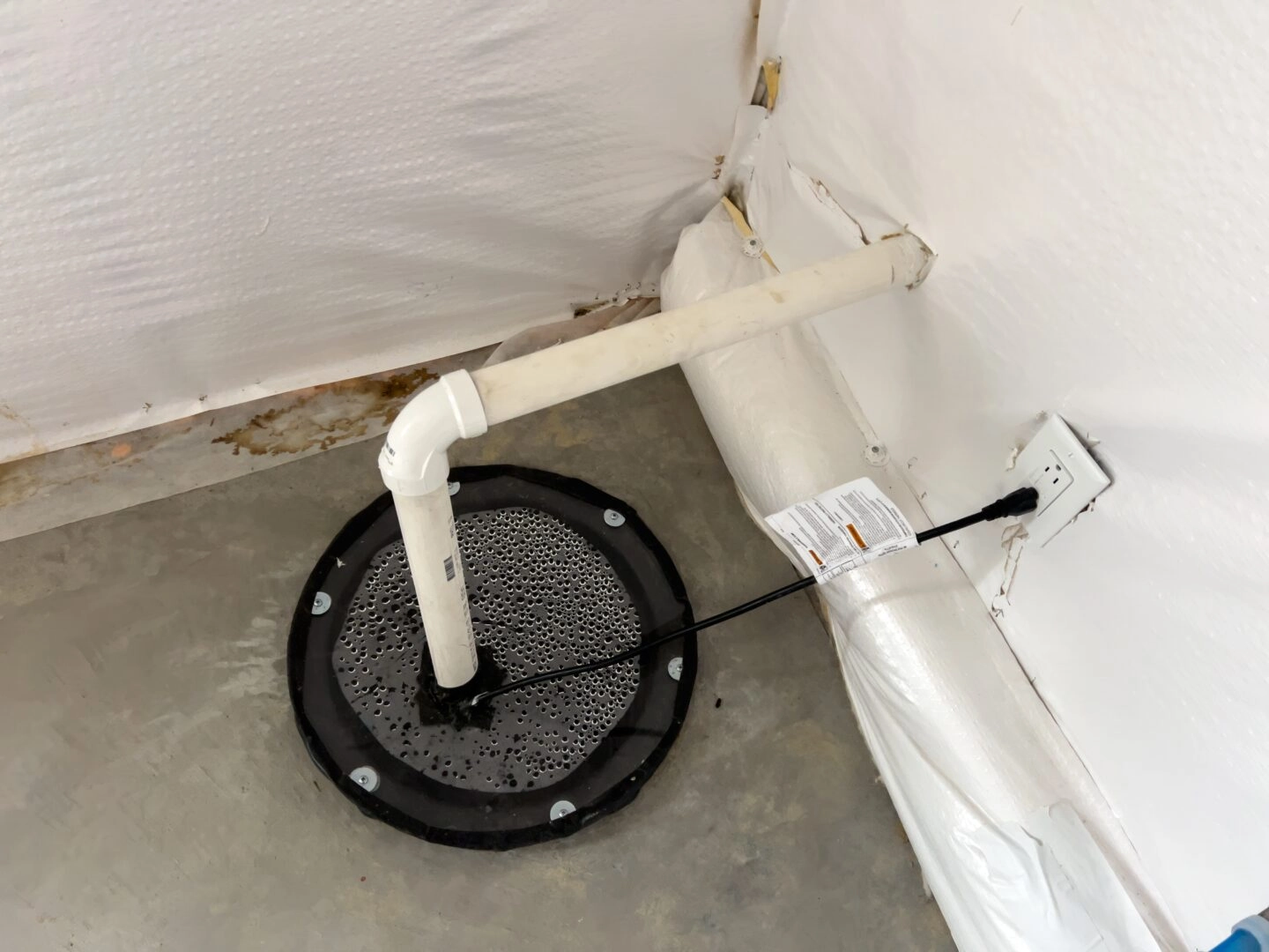 sump pump in a Longmont basement